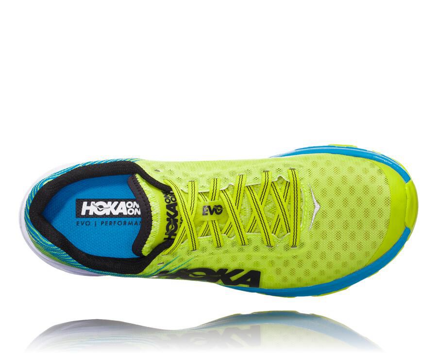 Hoka Australia One One EVO Carbon Rocket - Mens Running Shoes Green/Blue - PVNBY-3519